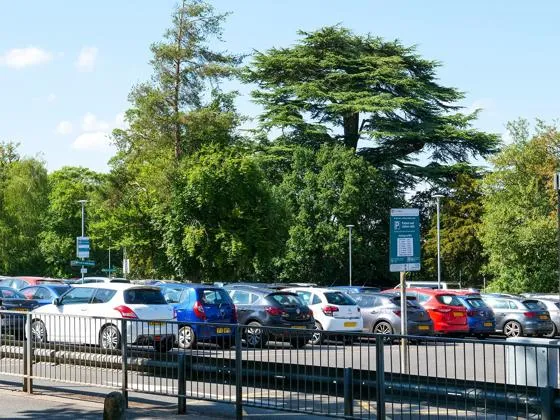 Car parked at West Suffolk Hospital