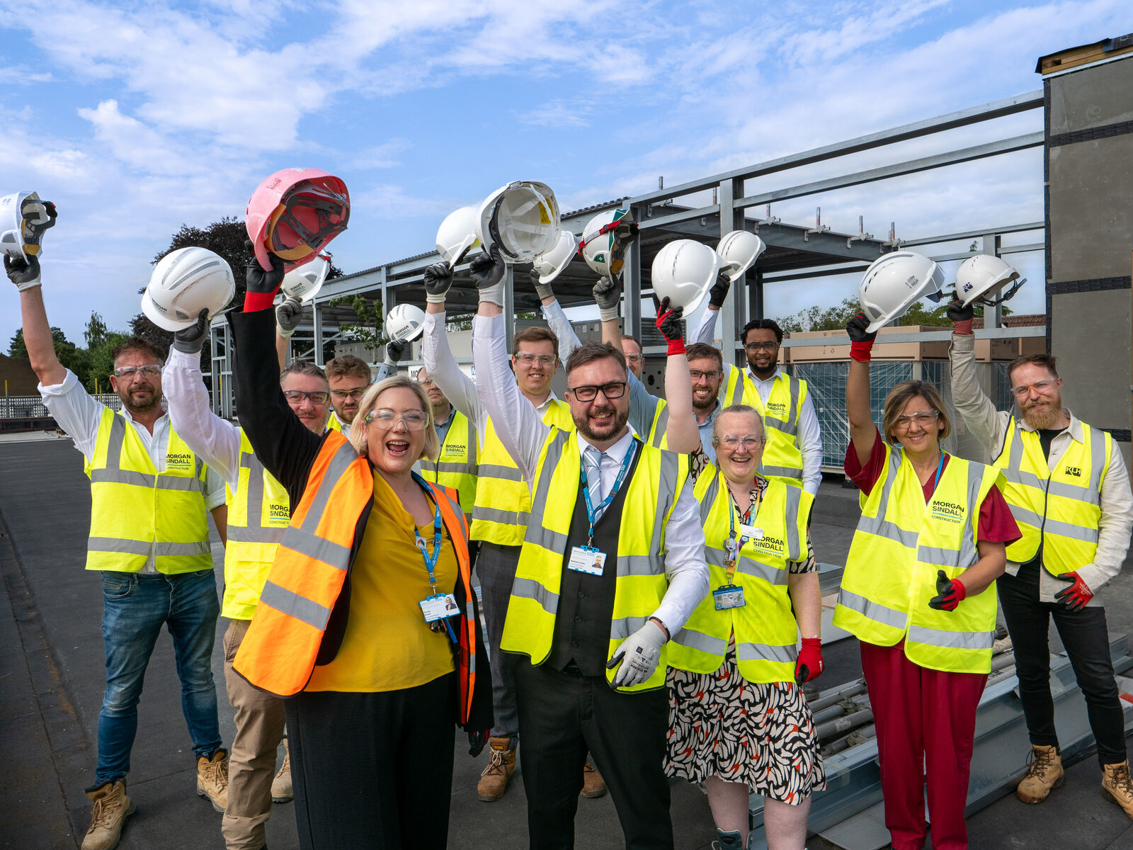 West Suffolk NHS Foundation colleagues were joined by construction partner colleagues Morgan Sindall at the topping out ceremony of the Newmarket Community Hospital’s Community Diagnostic Centre